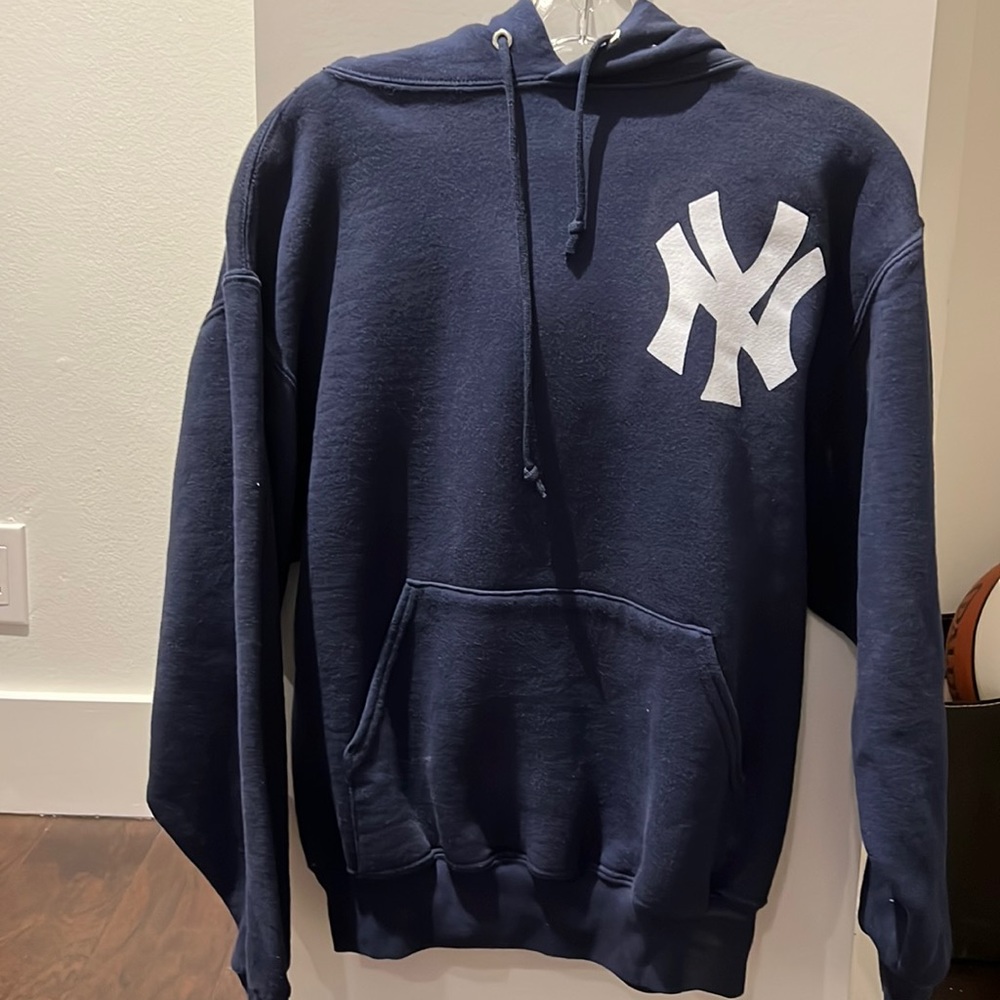 Blue Hooded NY Yankee Sweatshirt